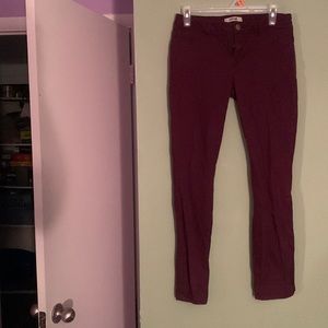 Dark purple womens skinny jeans